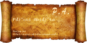Pécsi Abiáta névjegykártya